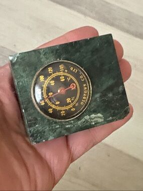 Vintage 1976 Planning Research Corporation Green Marble Thermometer